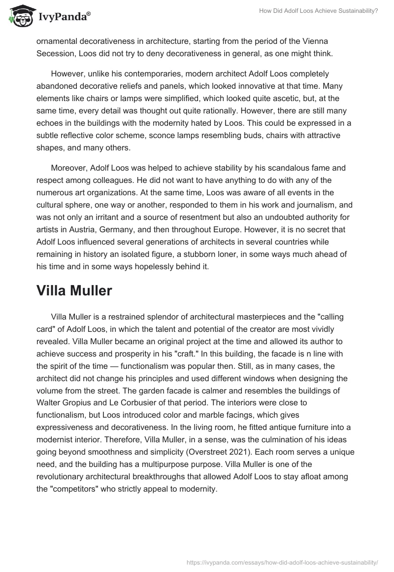 How Did Adolf Loos Achieve Sustainability?. Page 2