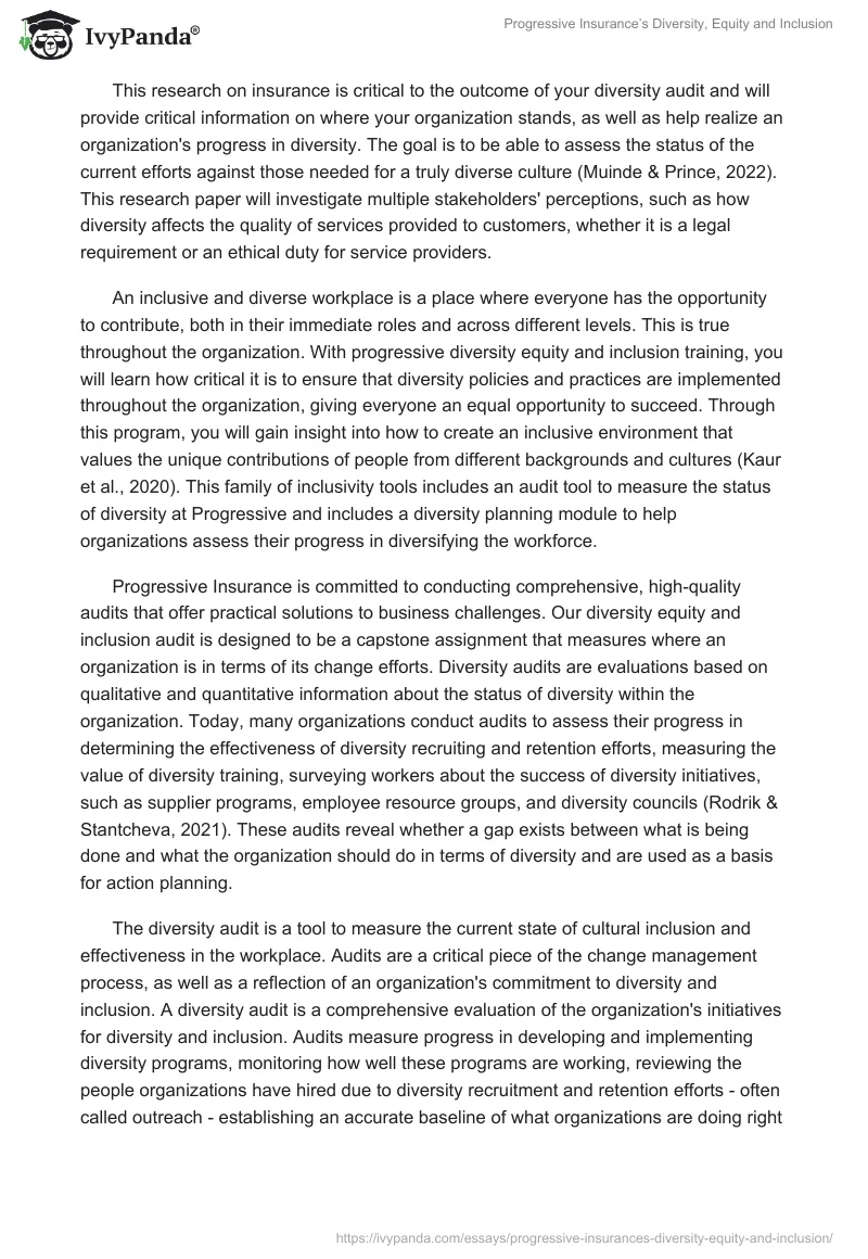 Progressive Insurance’s Diversity, Equity and Inclusion. Page 2