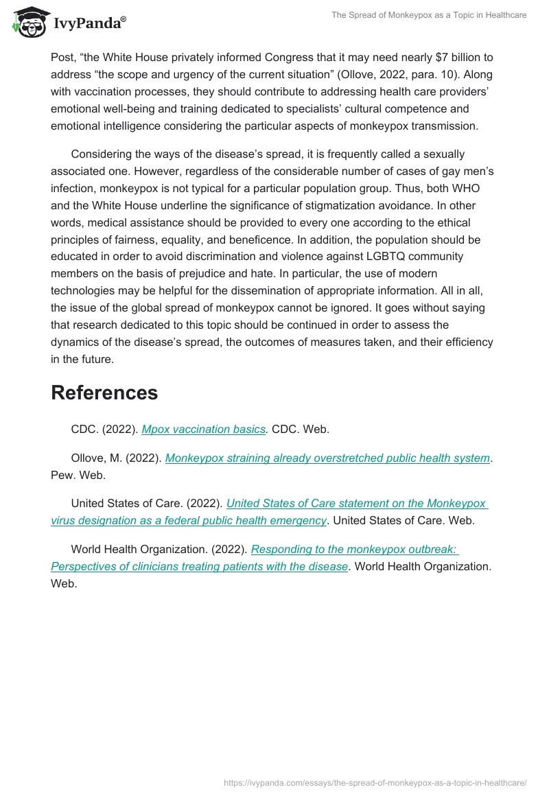 The Spread of Monkeypox as a Topic in Healthcare. Page 2