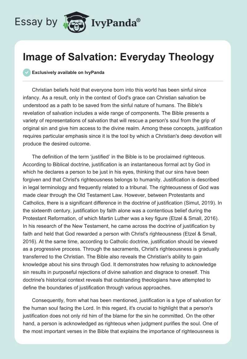 Image of Salvation: Everyday Theology. Page 1