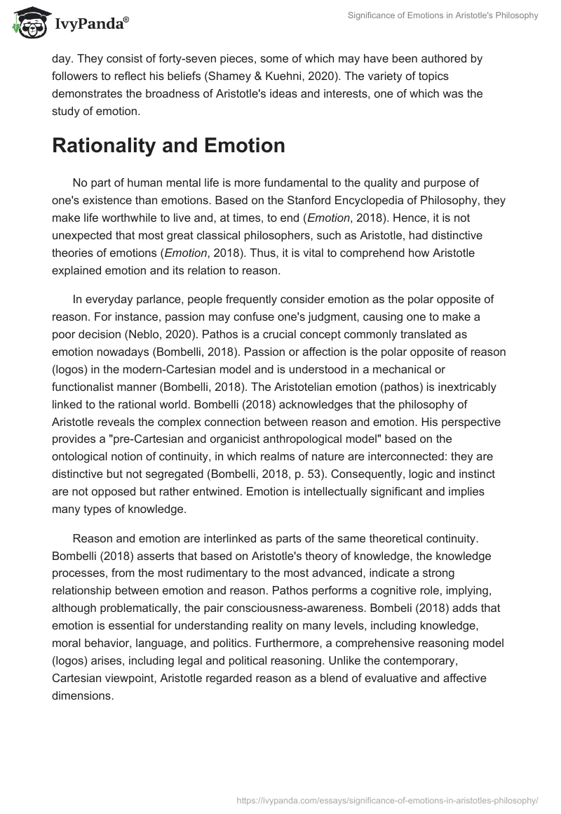 Significance of Emotions in Aristotle's Philosophy. Page 2