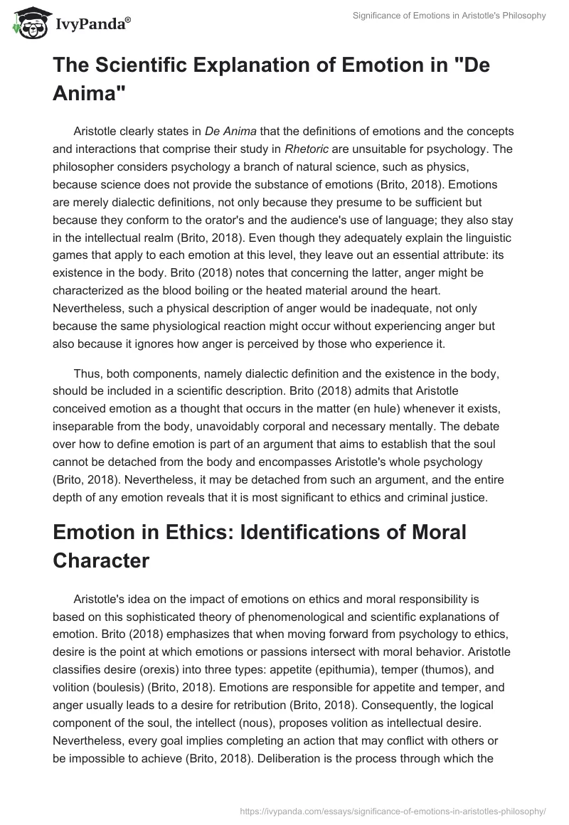 Significance of Emotions in Aristotle's Philosophy. Page 4