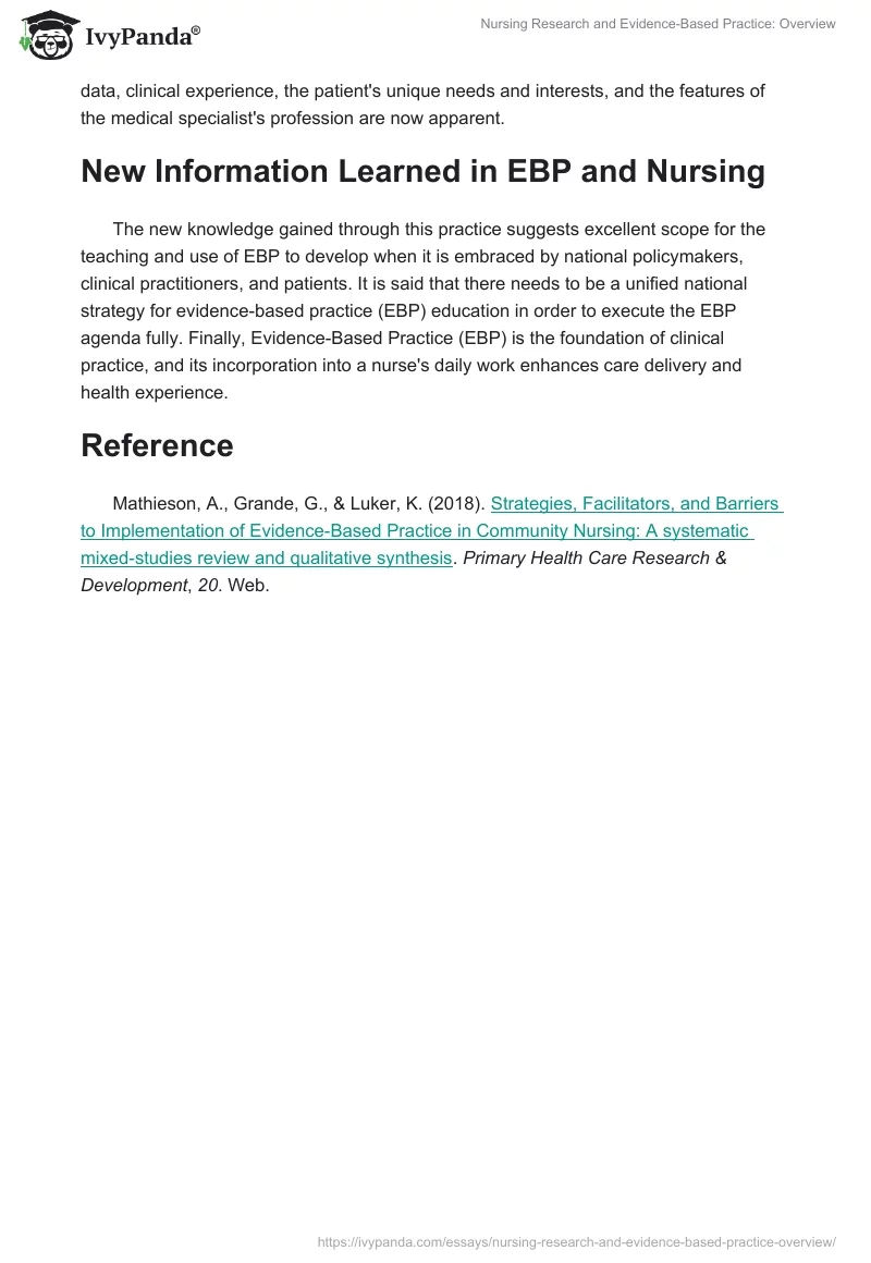 Nursing Research and Evidence-Based Practice: Overview. Page 2
