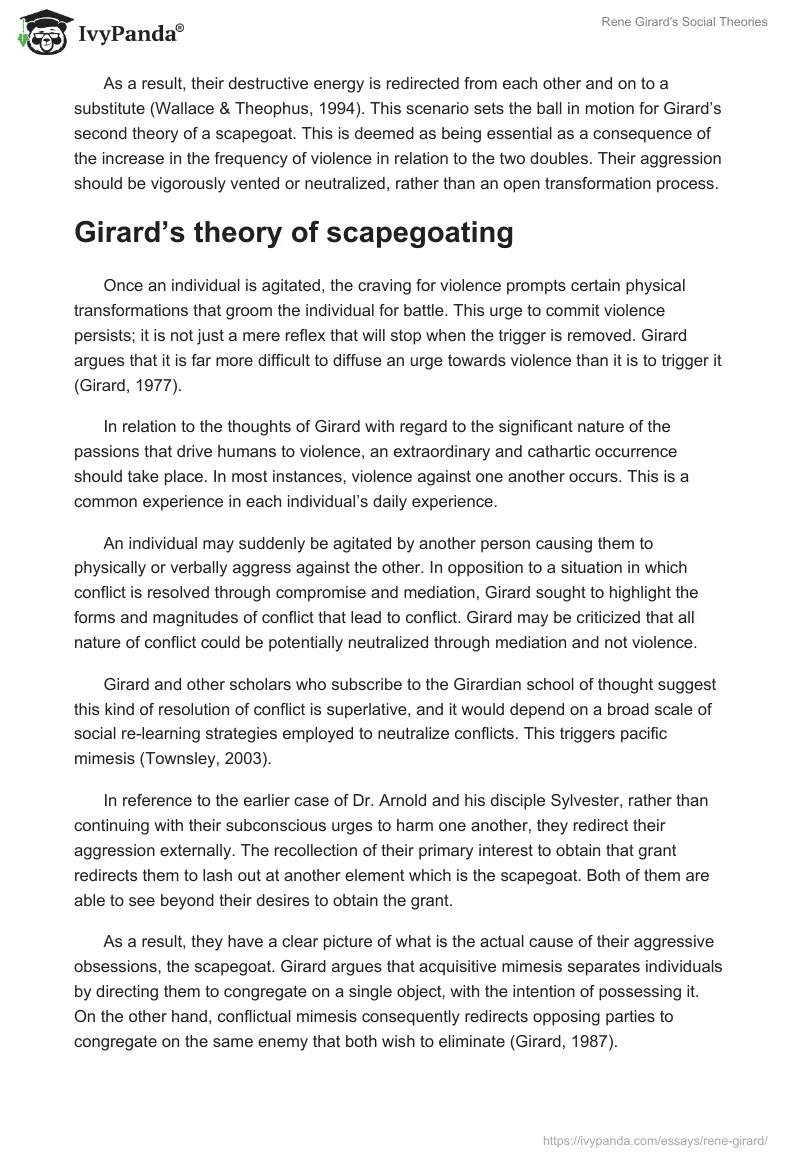 Rene Girard's Social Theories. Page 5