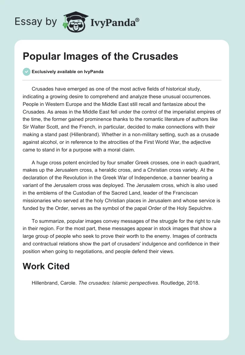 Popular Images of the Crusades. Page 1