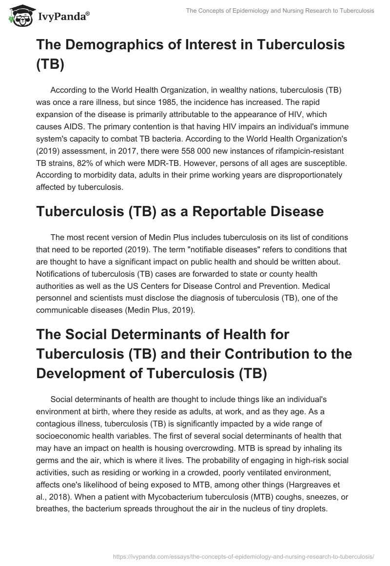 The Concepts of Epidemiology and Nursing Research to Tuberculosis. Page 3