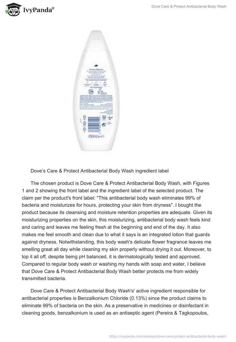 Dove Care & Protect Antibacterial Body Wash. Page 2