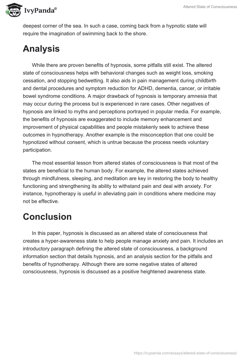 Altered State of Consciousness. Page 2