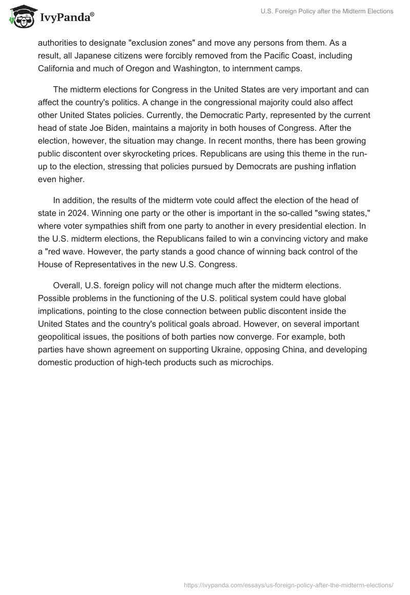 U.S. Foreign Policy after the Midterm Elections. Page 2