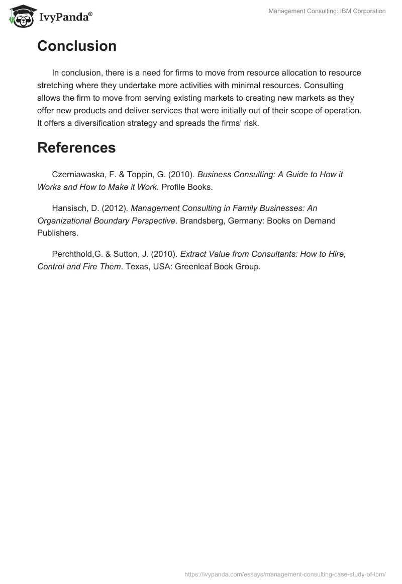Management Consulting: IBM Corporation. Page 3