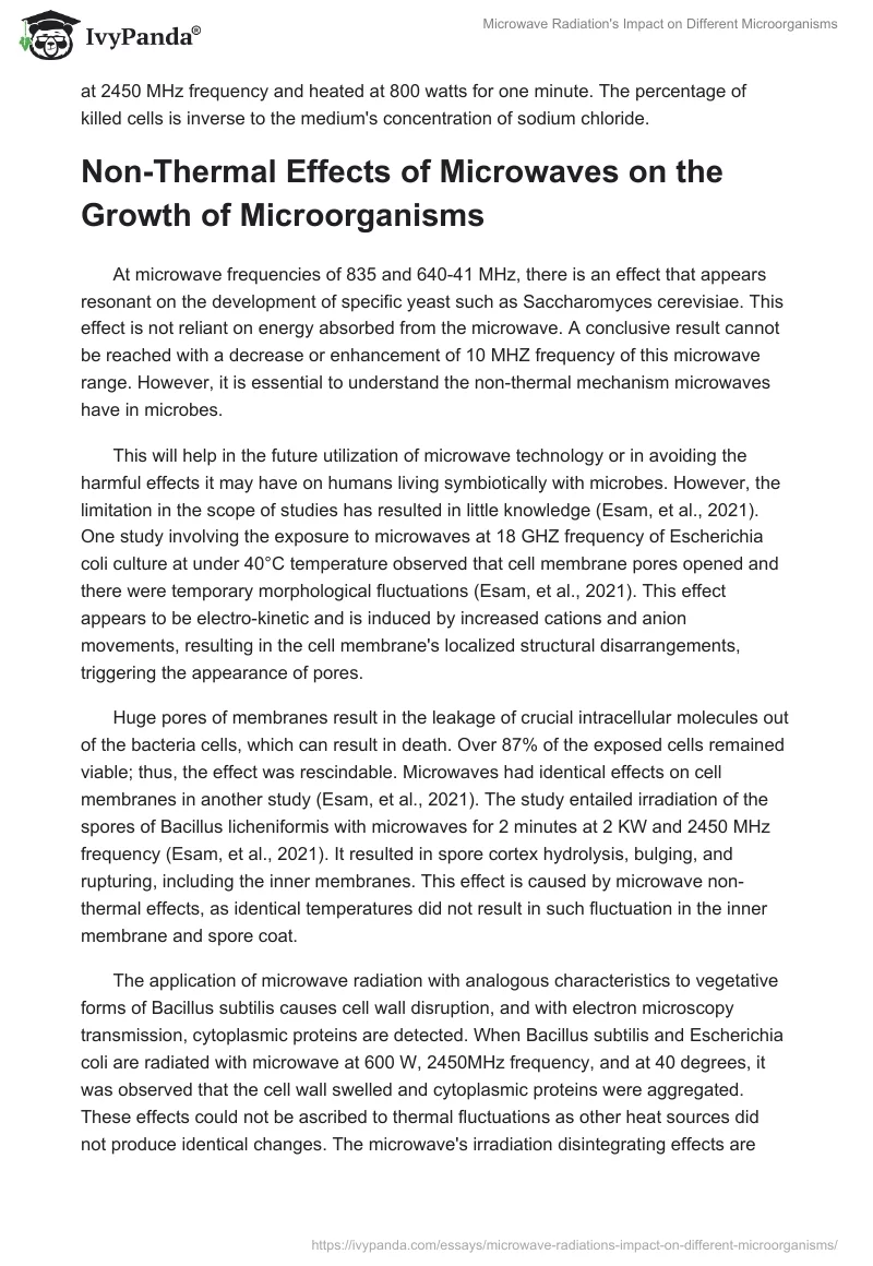 Microwave Radiation's Impact on Different Microorganisms. Page 3