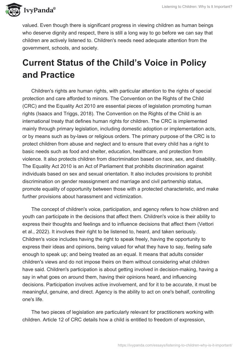 Listening to Children: Why Is It Important?. Page 2