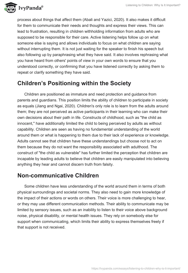 Listening to Children: Why Is It Important?. Page 4