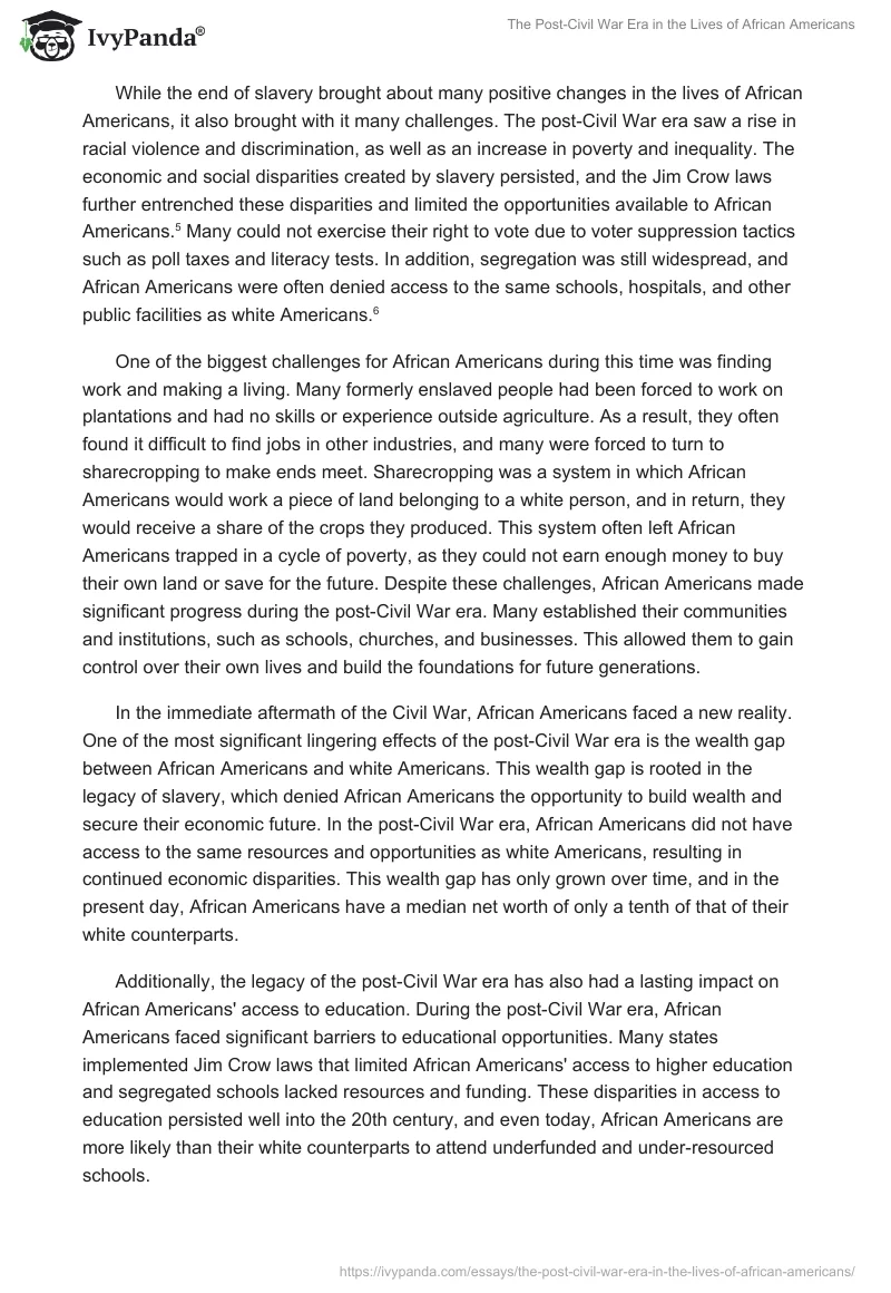 The Post-Civil War Era in the Lives of African Americans. Page 2