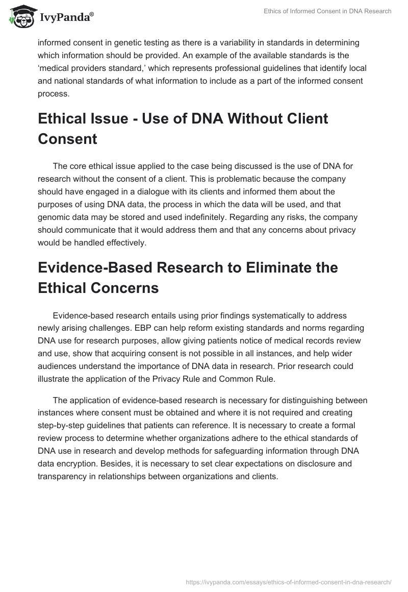 Ethics of Informed Consent in DNA Research. Page 2