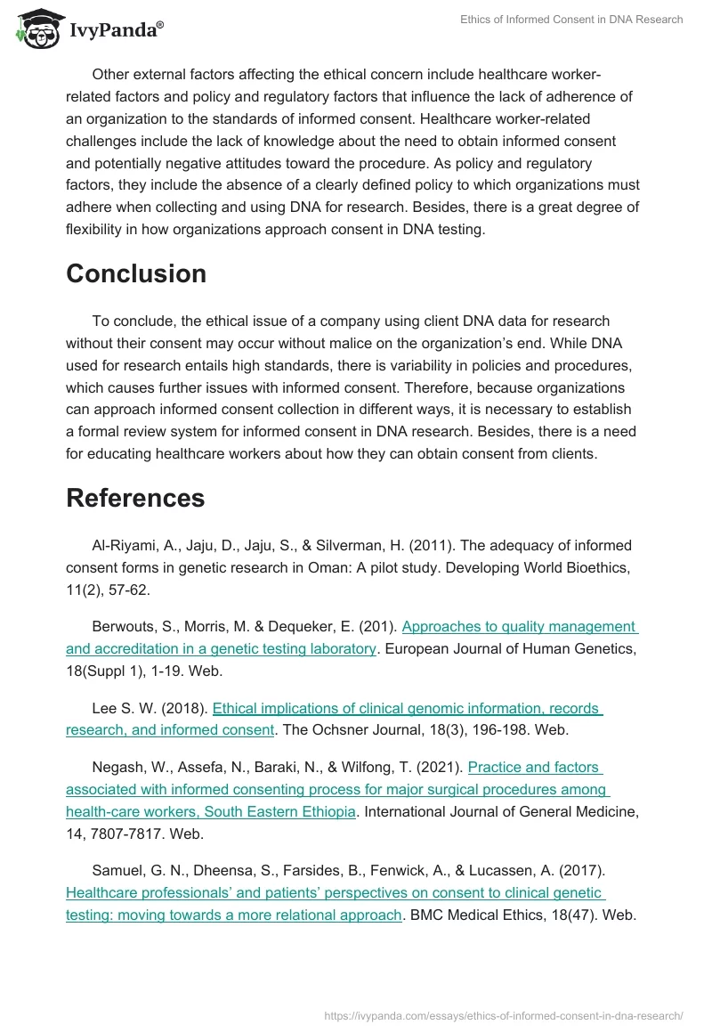 Ethics of Informed Consent in DNA Research. Page 4