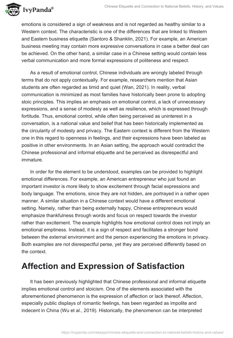 Chinese Etiquette and Connection to National Beliefs, History, and Values. Page 2