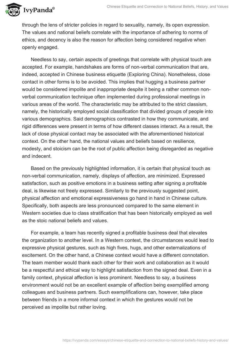 Chinese Etiquette and Connection to National Beliefs, History, and Values. Page 3