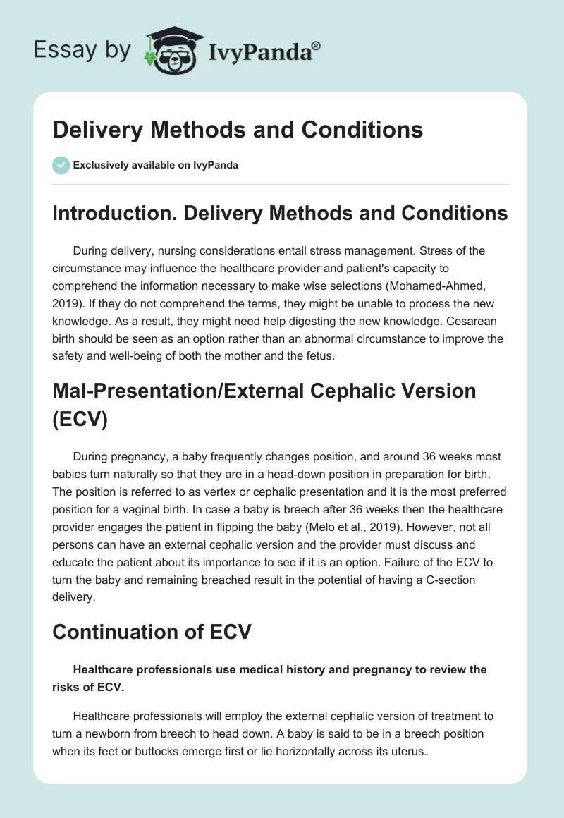 Delivery Methods and Conditions. Page 1