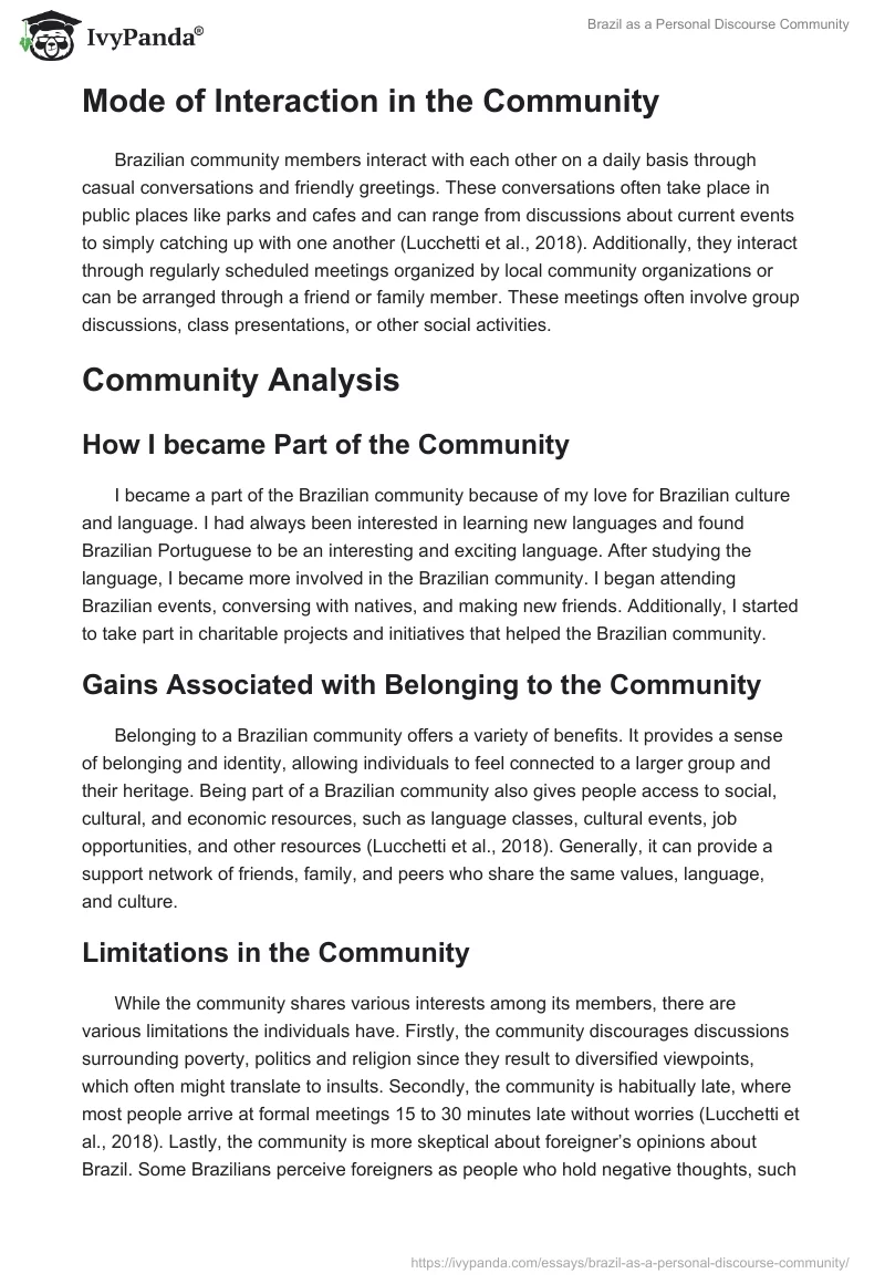 Brazil as a Personal Discourse Community. Page 2