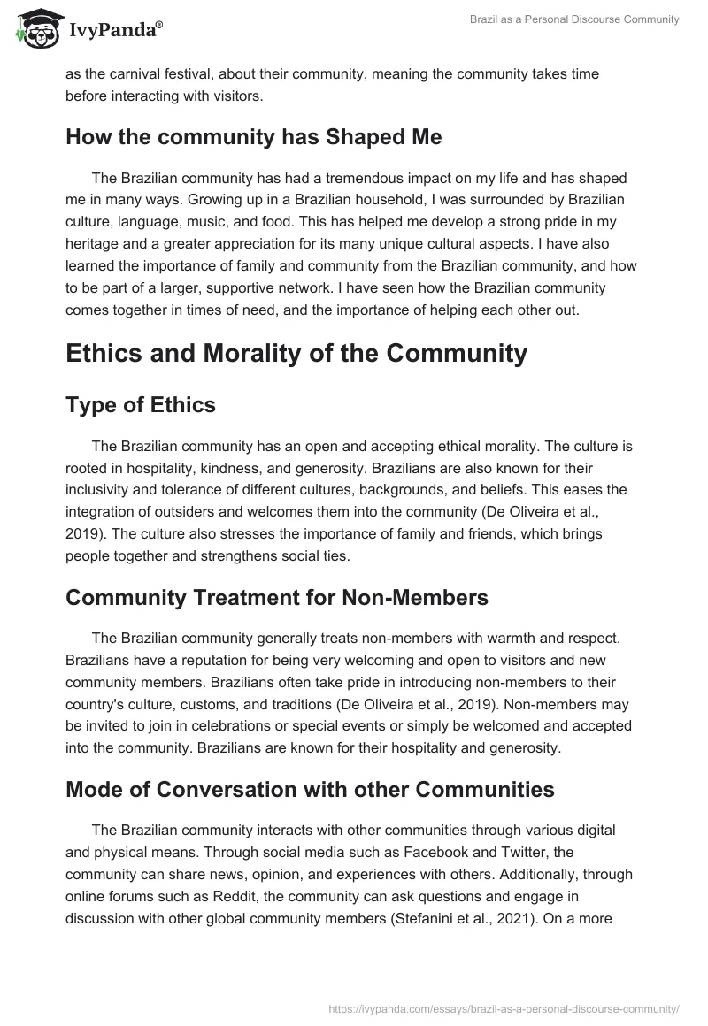 Brazil as a Personal Discourse Community. Page 3