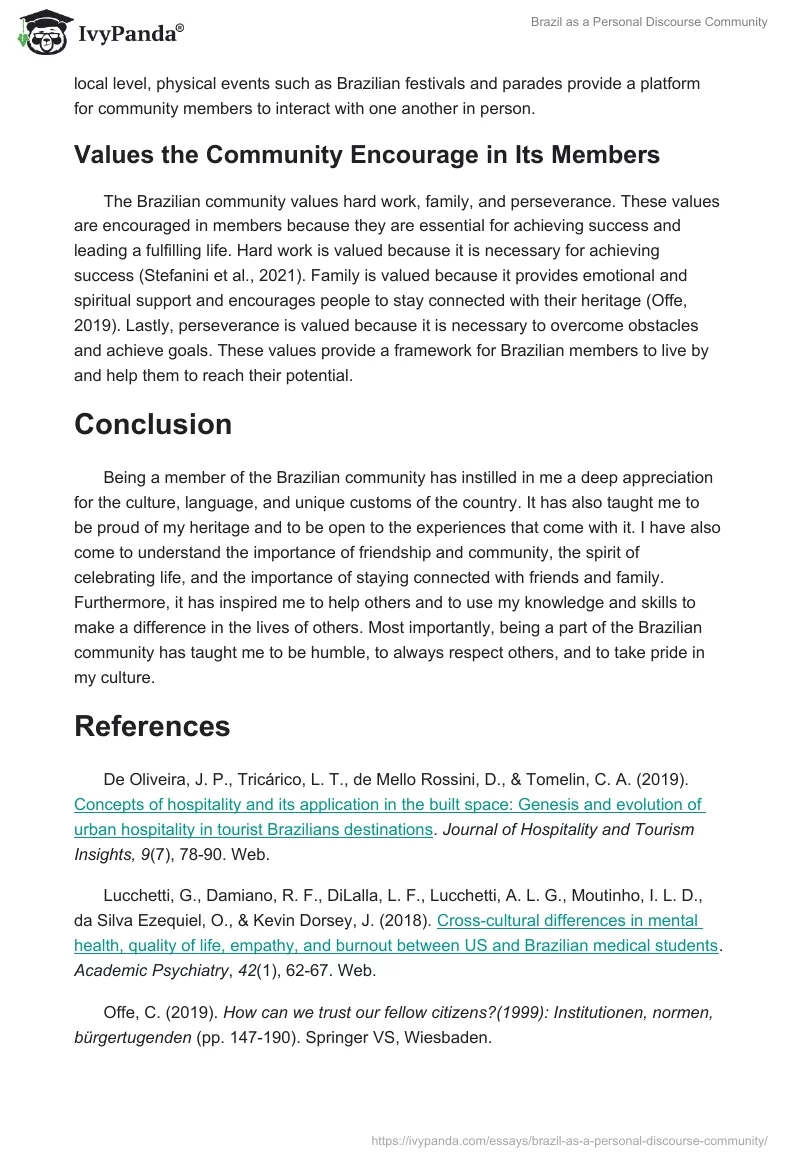Brazil as a Personal Discourse Community. Page 4
