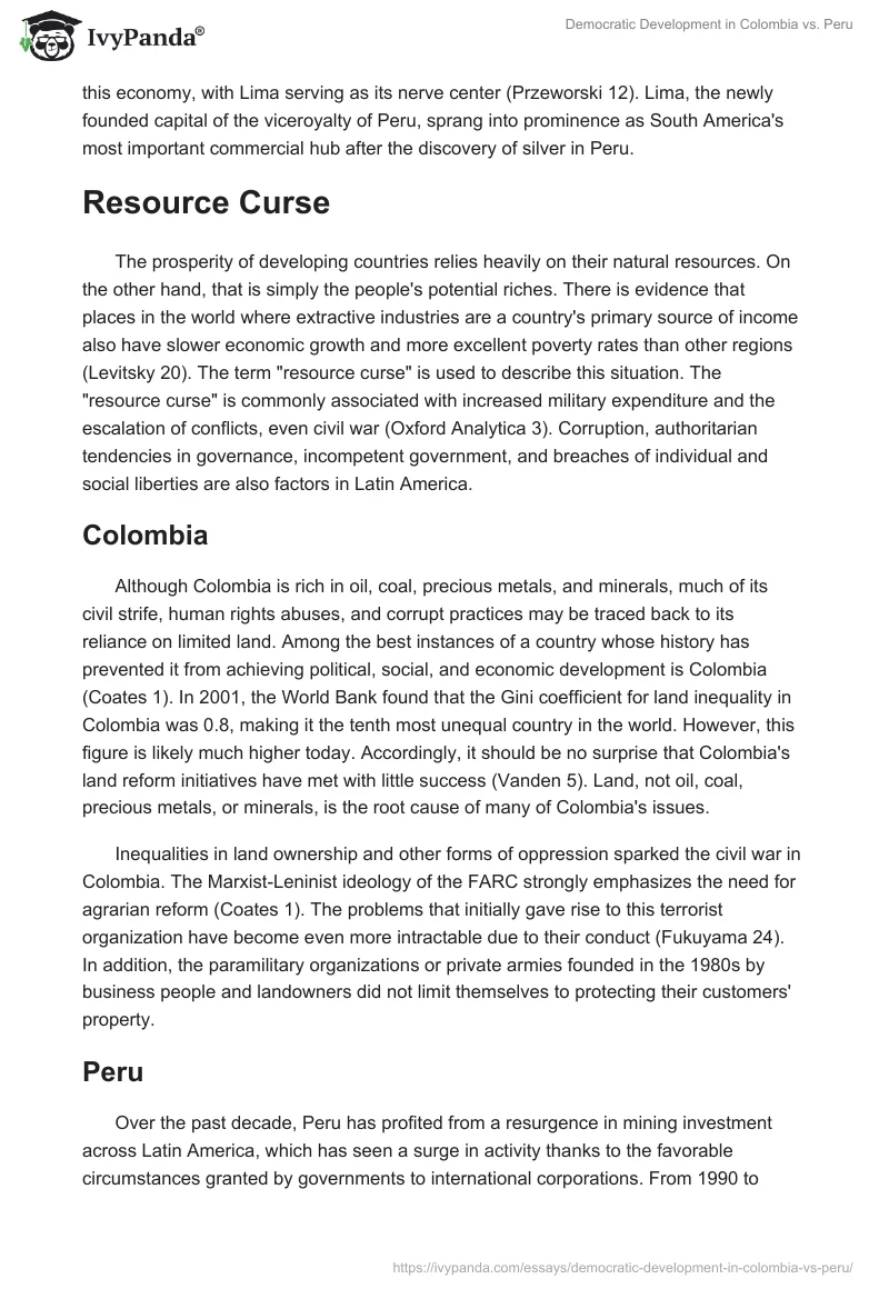 Democratic Development in Colombia vs. Peru. Page 4