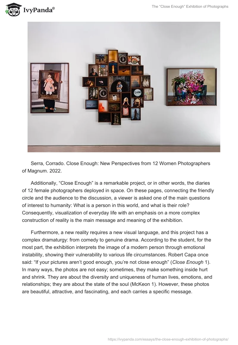The “Close Enough” Exhibition of Photographs. Page 3