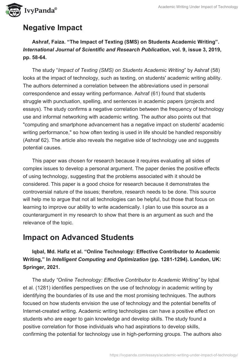 Academic Writing Under Impact of Technology. Page 3