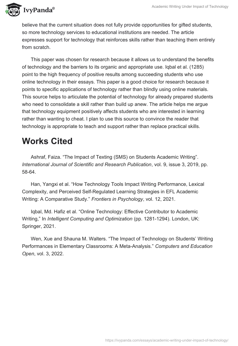Academic Writing Under Impact of Technology. Page 4