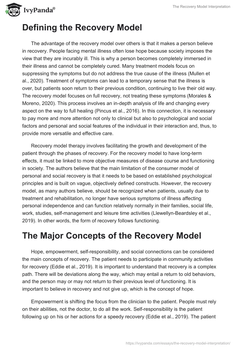 The Recovery Model Interpretation. Page 2