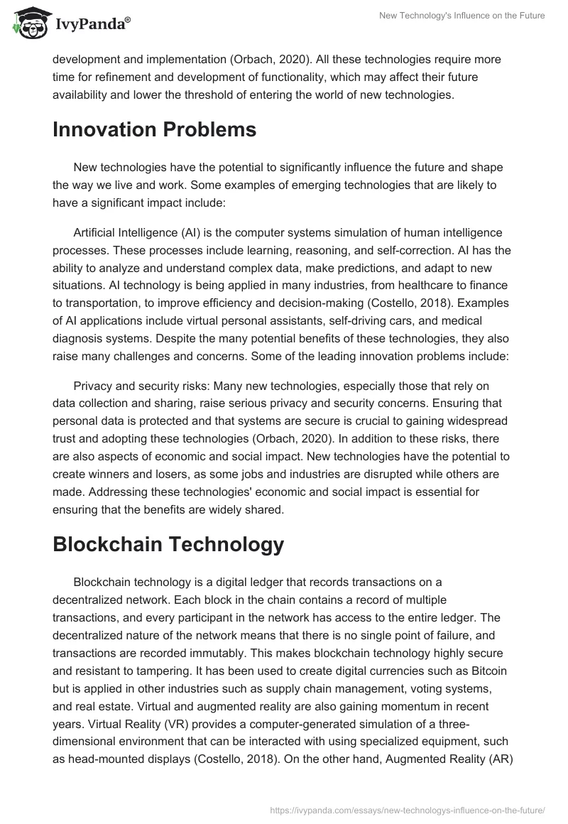 New Technology's Influence on the Future. Page 2