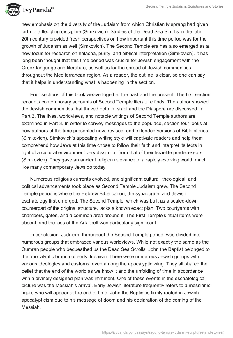 Second Temple Judaism: Scriptures and Stories. Page 2