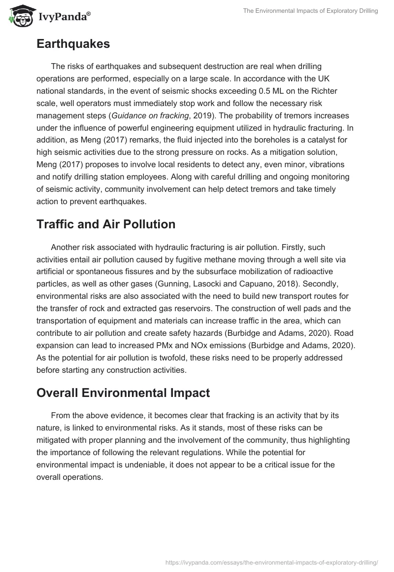The Environmental Impacts of Exploratory Drilling. Page 2