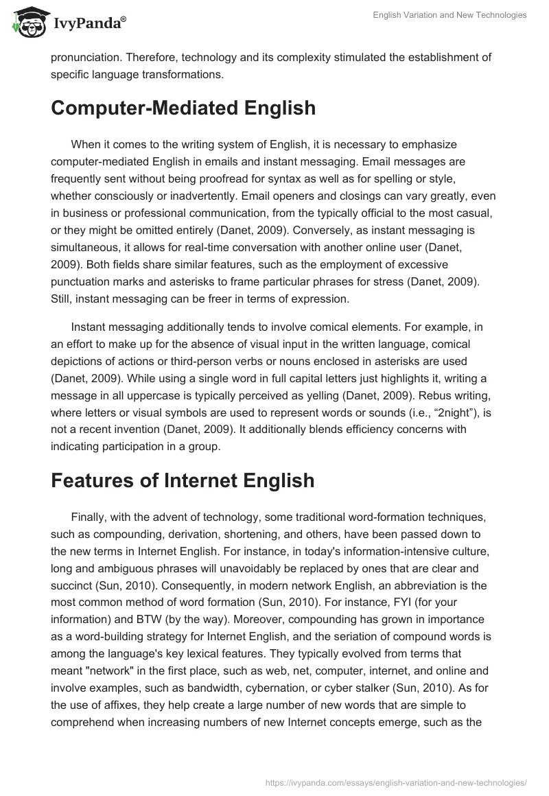 English Variation and New Technologies. Page 2