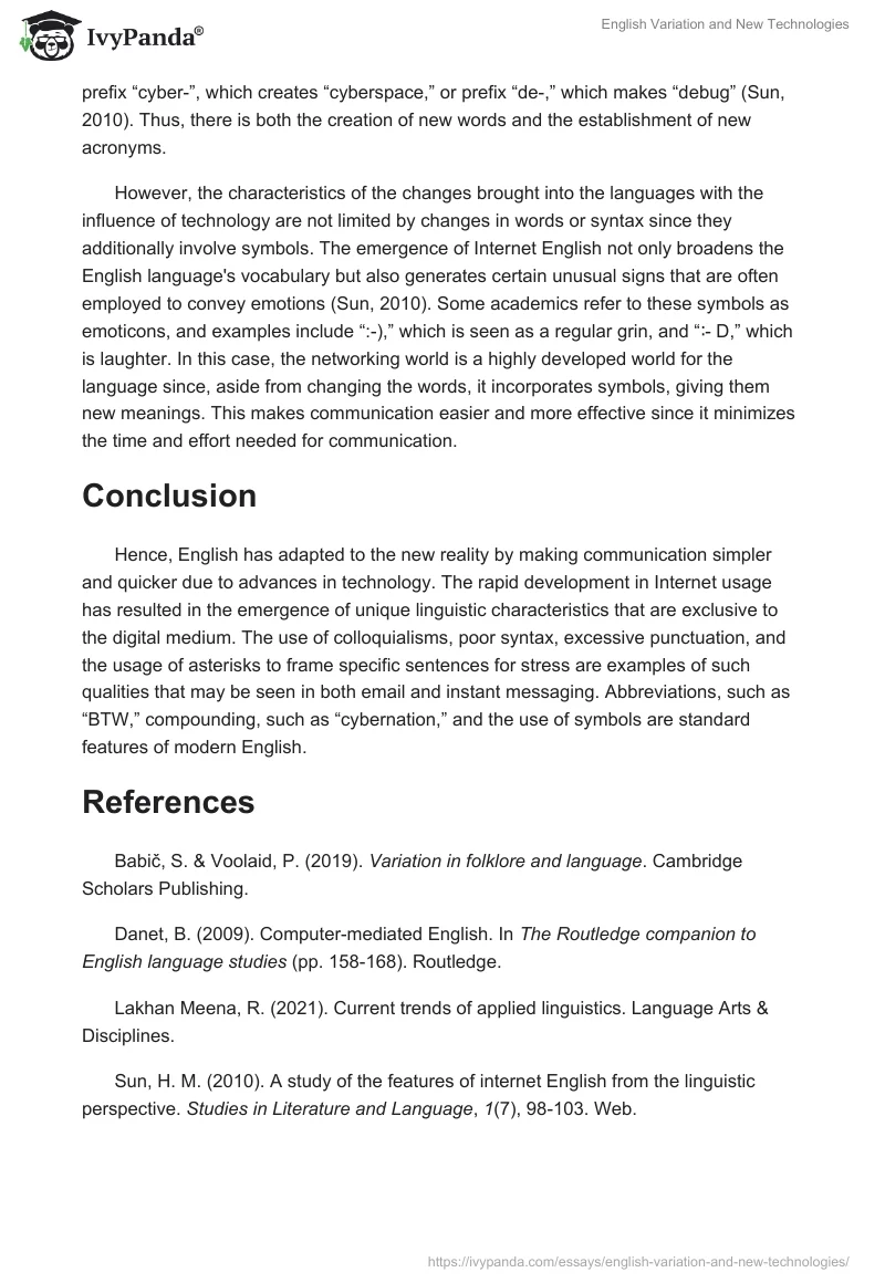 English Variation and New Technologies. Page 3