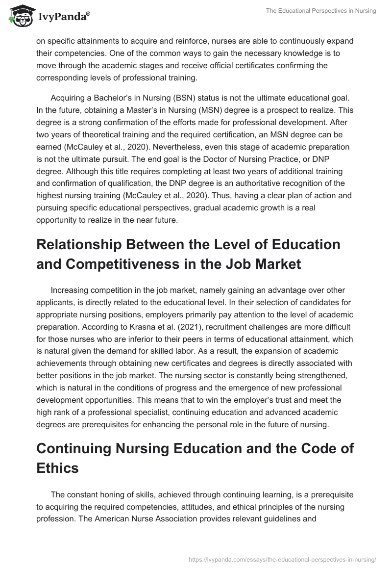 The Educational Perspectives in Nursing. Page 2