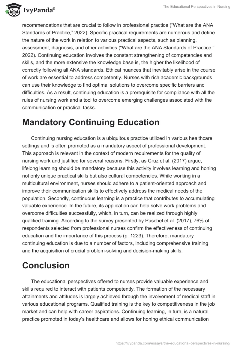 The Educational Perspectives in Nursing. Page 3