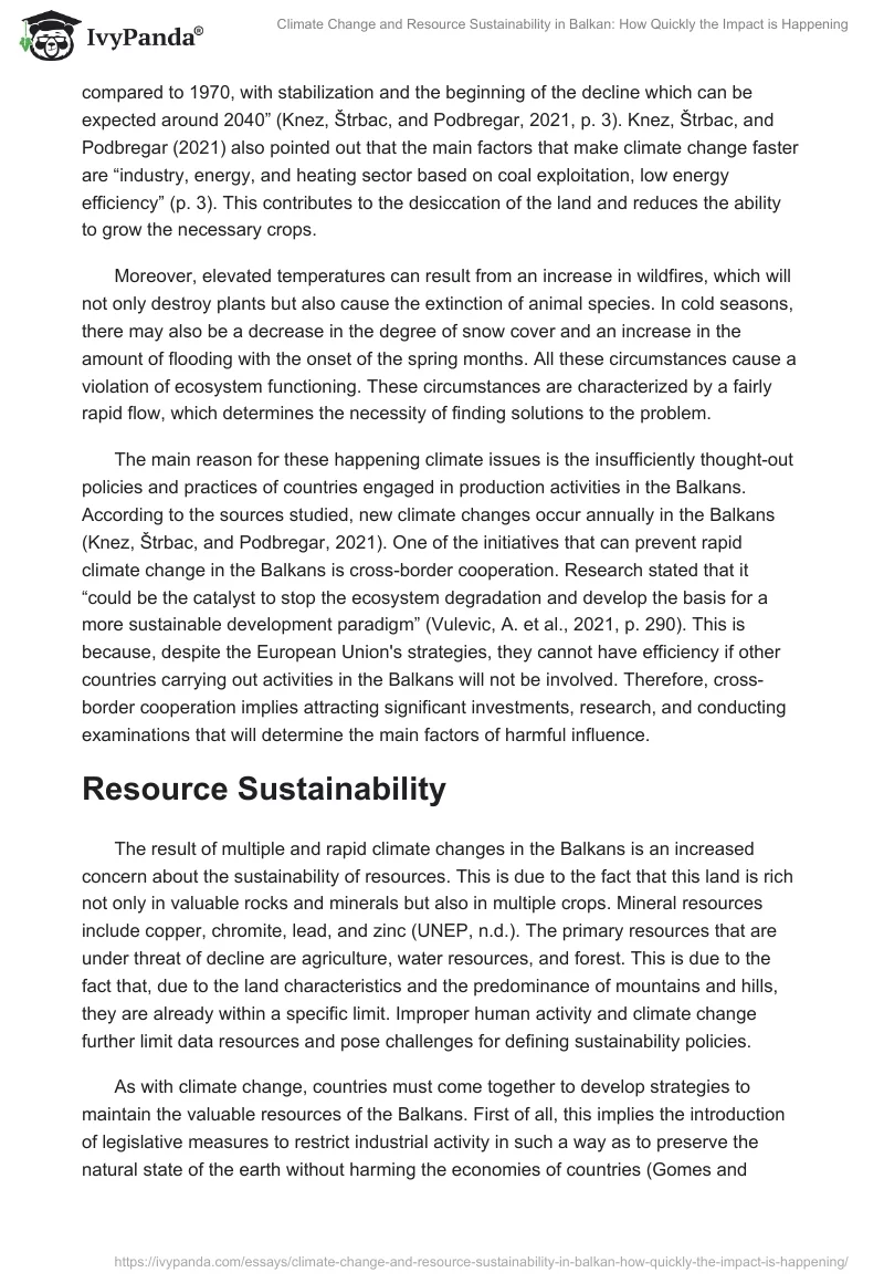 Climate Change and Resource Sustainability in Balkan: How Quickly the Impact is Happening. Page 3