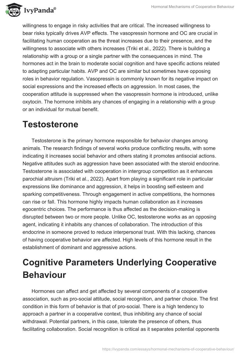 Hormonal Mechanisms of Cooperative Behaviour. Page 3