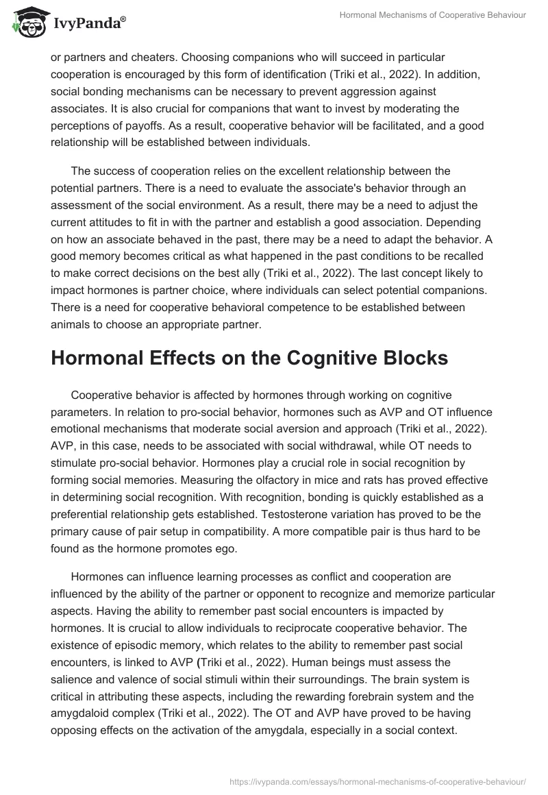 Hormonal Mechanisms of Cooperative Behaviour. Page 4