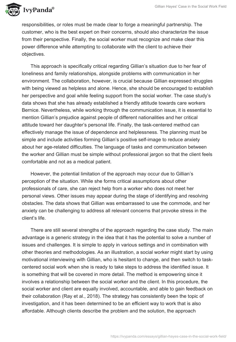 Gillian Hayes' Case in the Social Work Field. Page 2