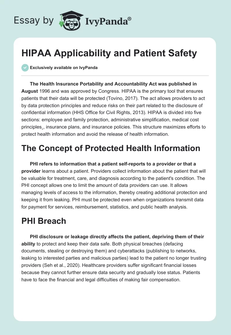 HIPAA Applicability and Patient Health Information Protection. Page 1