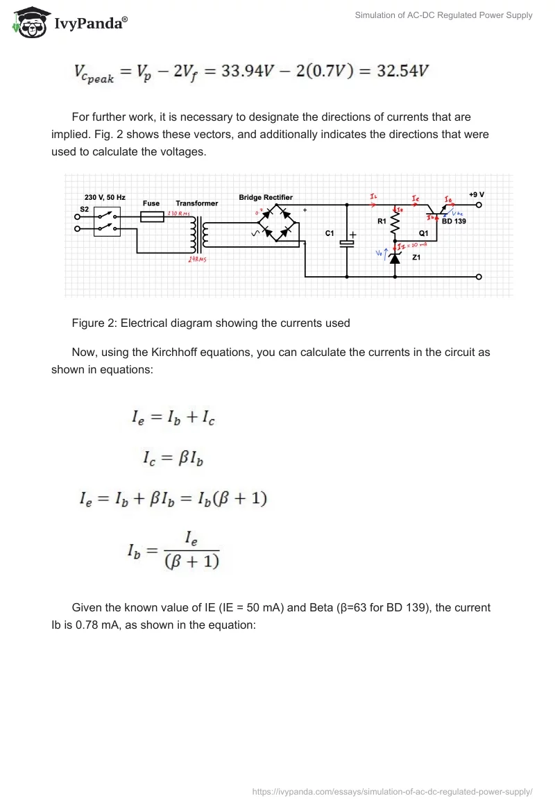 Simulation of AC-DC Regulated Power Supply. Page 3