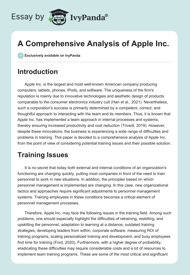 A Comprehensive Analysis of Apple Inc.. Page 1