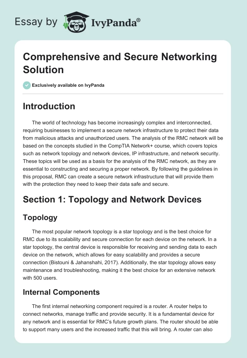 Comprehensive and Secure Networking Solution. Page 1