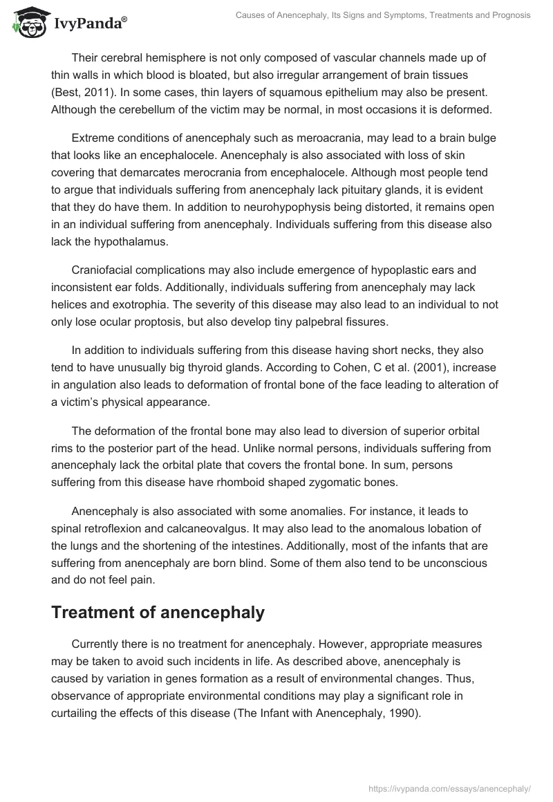 Causes of Anencephaly, Its Signs and Symptoms, Treatments and Prognosis. Page 2