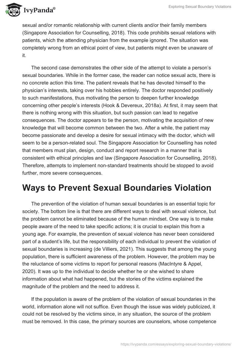 Exploring Sexual Boundary Violations. Page 3