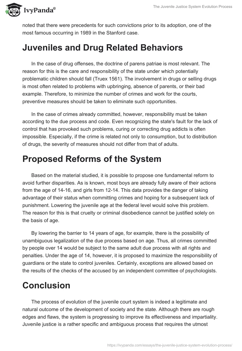 The Juvenile Justice System Evolution Process. Page 3