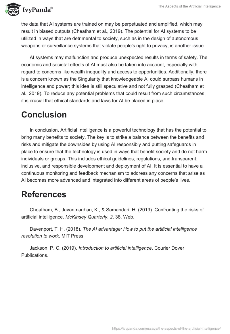 The Aspects of the Artificial Intelligence. Page 2